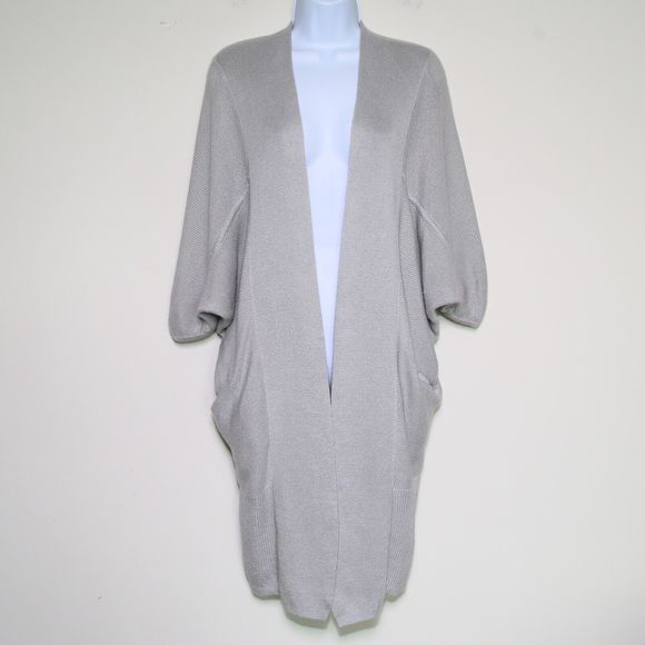The Group BABATON Gray Cotton Knit Javier Cocoon Cardigan Sweater Women's 2XS/XS - Picture 2 of 11